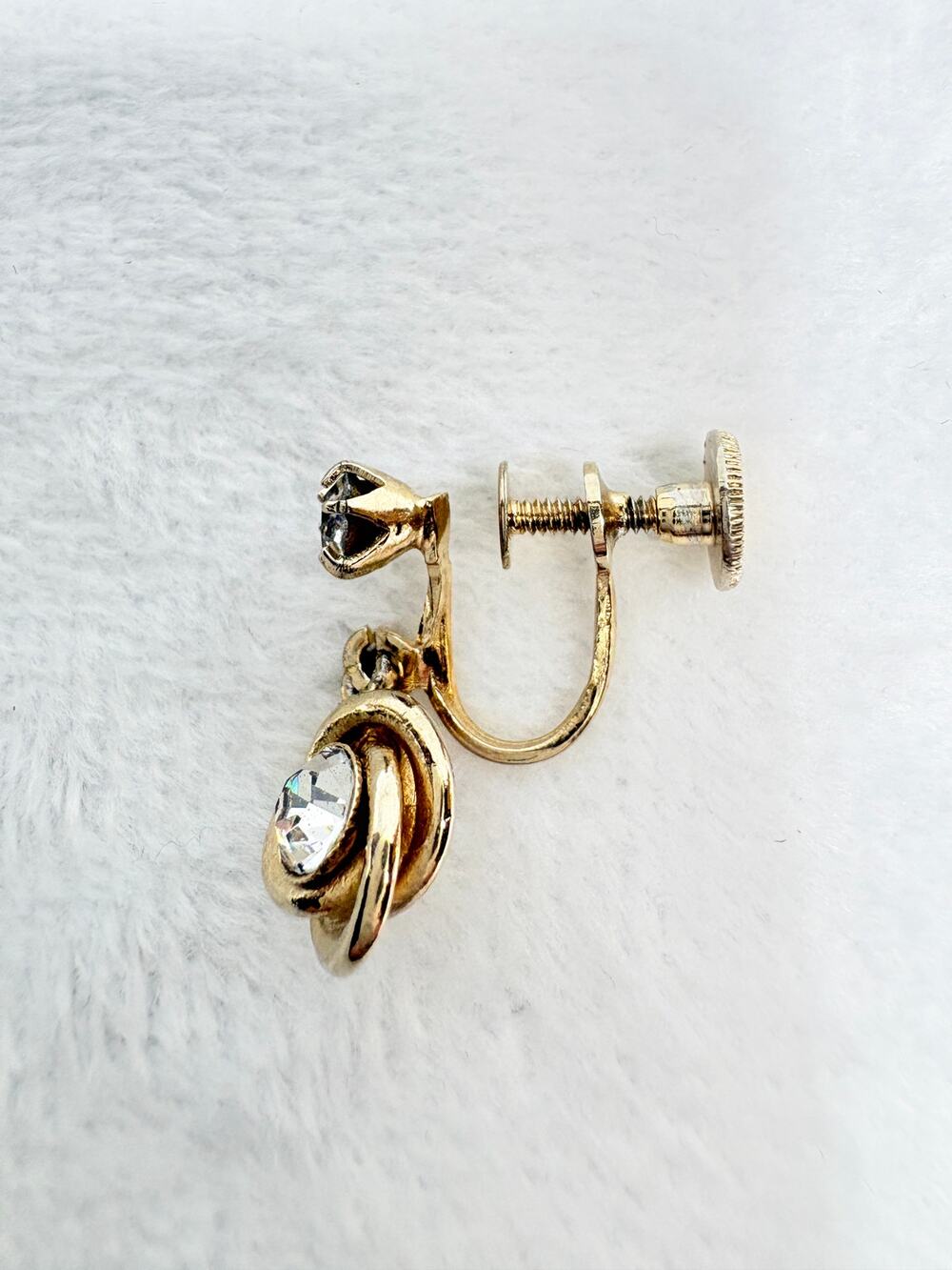 1950s Signed Coro Gold-tone Knot Earrings Screw-back-Mid Century Jewelry